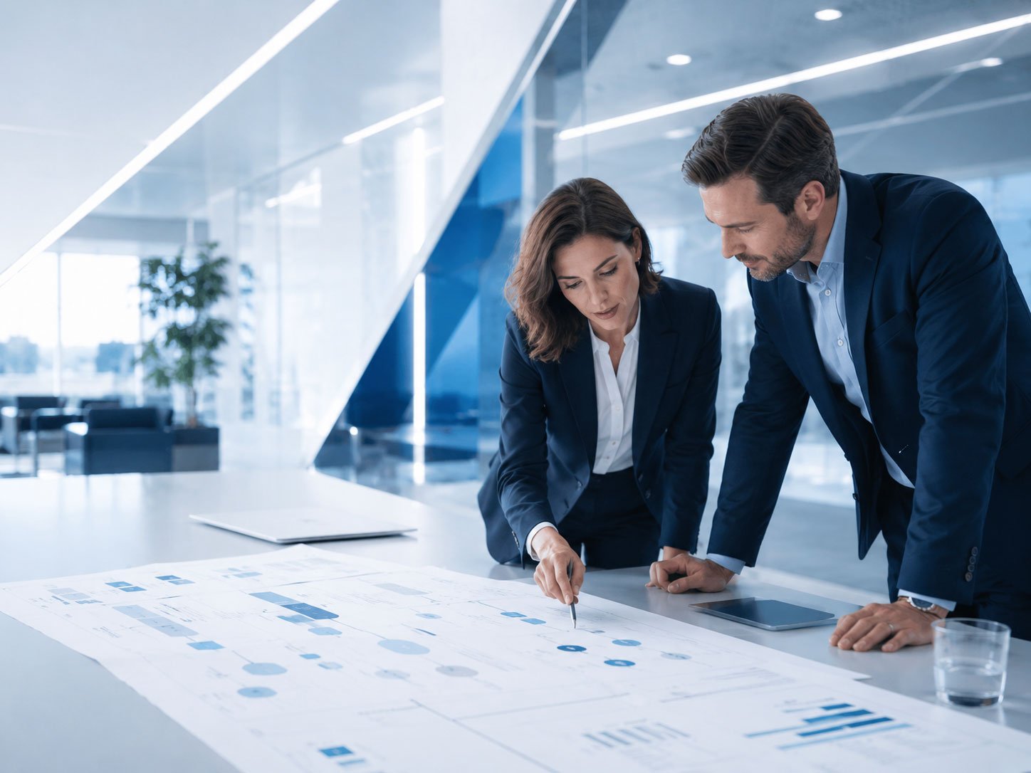 Equipo de ZAYNER Especialidades revisando información en una mesa de análisis